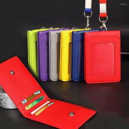 Card Holders Student Office School Supplies Stationery Business Holder With Lanyard Badge Bus Cards Cover ID Desk Organiser