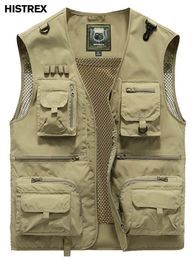 Men's Vests 14 Pockets Men Tactical Hiking Fishing Vest US Pographer Waistcoat Mesh Cargo Coat Sleeveless Army Jacket Tool Nylon 5XL 231011