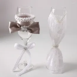 Party Favor Selling 1 Pair Wedding Wine Cup Bridal Shower Gift Champagne Toasting Glasses Set