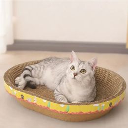 Cat Beds Furniture Board Paper Cat Claw Protect Cat Corrugated Nest Bed Cat Toys Grinding Wear-resistant Scratching Cat Oval Supplies Furniture 231011