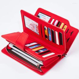 Wallets Women Wallet Female Purse Leather Long Coin Card Holder Money Clutch Wristlet Multifunction Carteira Feminina