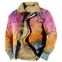 Men's Jackets Thick Plush Jacket Mens Fashion Print Plus Velvet Coat Big Comfy Sweaters Men Hooded Warm Winter