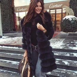 Women's Fur Faux style real fur coat 100 natural jacket female winter warm leather high quality vest 231012