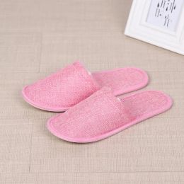 New 8styles Disposable Slippers Hotel SPA Home Guest Shoes Anti-slip Cotton Linen Slippers Comfortable Breathable Soft One-time Slipper