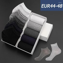 Men's Socks Urgot Cotton Styles 5 Pairs / Lot Black Business Men Breathable Spring Summer For Male Plus Size EU39-48