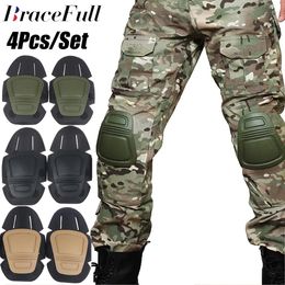 Elbow Knee Pads 4Pcs/Set Military Tactical Knee Pad Elbow Pad Set Knee Elbow Protective Pads Combat Paintall Skate Outdoor Sports Guard Gear 231012