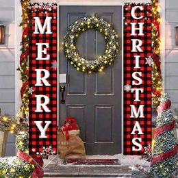 Christmas Decorations Christmas Door Decoration Merry Christmas Banner Decor for Home Hanging Christmas Ornament Navidad Happy Year Gift 231012