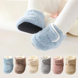 First Walkers Thickened And Warm Baby Shoes Socks Soft Sole Solid Color Born Non Slip Floor Toddler