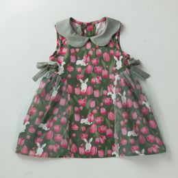 Girl Dresses Babany 0-6 Years Infant Baby Girls Tulip Bow Sleeveless Clothing By Designer Born Cotton & Yarn Dress