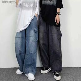 Men's Jeans Vintage Y2K Fashion Streetwear Baggy Cargo Jeans for Men High Waisted Straight Wide Leg Pants Loose Denim Trousers 2023 NewL231011