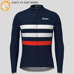 Cycling Shirts Tops Winter Thermal Fleece Cycling Jackets Long Sleeves Warm Cycling Jerseys Mens Bicycle Warm Jerseys MTB Road Bike Tops 231011