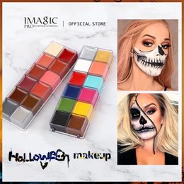 Body Paint IMAGIC 12 Colors Flash Tattoo Face Body Paint Oil Painting Art Halloween Party Fancy Dress Beauty Makeup Tools 231012