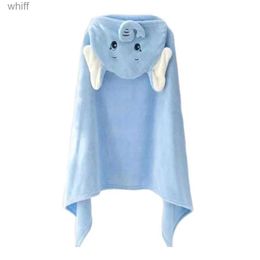 Towels Robes 2023 Baby Elephant Bathrobe Flannel Cloak Cartoon Boy Girl Ultra-Soft Hooded Spa Robe Bath Towel Baby Shower GiftL231124