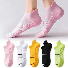 Women Socks 5 Professional Sports Sweat-absorbing Breathable Basketball Pure Cotton Shallow Mouth Foot Protection Towel Sole Running