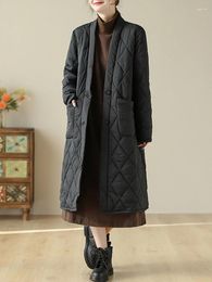 Women's Trench Coats NYFS 2023 Winter Jacket For Women Loose Long Sleeve Thicken Lightweight Coat Warm Cotton Clothing Big Size Oversized