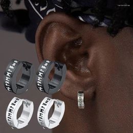 Hoop Earrings Punk Vintage Norse Viking Runes For Men Male Waterproof Stainless Steel Huggie Ear Couple Gifts Birthday Jewelry