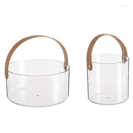 Storage Bottles Fruit Basket With Handle Transparent Box DIY Flower Arrangement Buckets Portable Clear Beer Bucket Gift M26 22