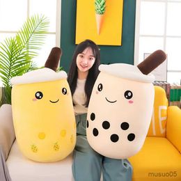 Christmas Toy Supplies 24cm Pearls Milk Tea Stuffed Squishy Bubble Tea Peluche Soft Food Plush Releasing Pressure Christmas Gift R231012