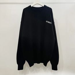 Men's Sweaters Vetements Knit Pullovers Printed Letter Black Wool Knitwear Men Women 1 231012