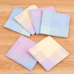 Cravat 12PCs Mixed Colour Plaid Handkerchief Neutral Checked Square Cotton Wipes Coloured Plaid Fashion Handkerchief Cute Style 43X 43cm 231012