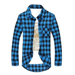 Ruro Size Men Plaid Shirt Camisas Social 2018 Autumn Men's Fashion Plaid Long-sleeved Shirt Male Button Down Casual Check261U