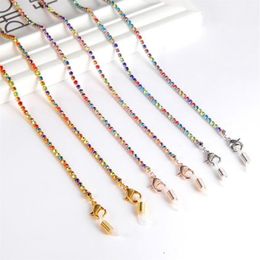 10pcs Crystal Sunglasses Lanyard Chain For Glasses Women Fashion Face Mask Chains Jewellery Neck Holder248V