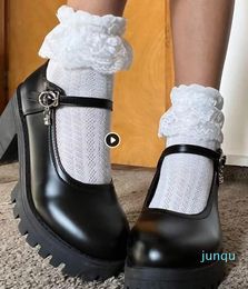 Sweet Cute Mary Jane Pumps Women Platform Chunky Heels For Woman Elegant Casual College Lolita Lady