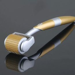 Beauty Microneedle roller Micro Needle Massager Skin Exfoliator Cosmetic Gold Face Roller Needling Instrument Beauty Care Gouache Scraper 231012