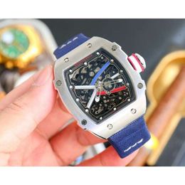 luxury Mechanical R i c h a r d s Luxury Super style Male wrist watches RM67 RM67-02 SRB7 designer High-end quality black bezel for men waterproof fabric strap