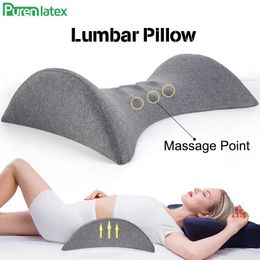 Pillow PurenLatex Memory Foam Orthopaedic Bedding Pillows Waist Back Support Cushion Slow Rebound Pressure Pillow for Pregnant Women 231013