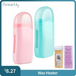 Epilator foreverlily 3in1 Pink Roll On Depilatory Wax Heater Face Body Hair Removal Epilator Wax Heating Machine with Waxing Strips Paper 231013