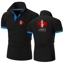 Men's Polos Kyokushin Karate Printed Fashion Man Polo Shirt Solid Colour Short Sleeve Summer Streetwear Casual Breathable Tops