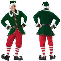 Deluxe Christmas Green Elf Men S Costume Party Stage Performance Cosplay