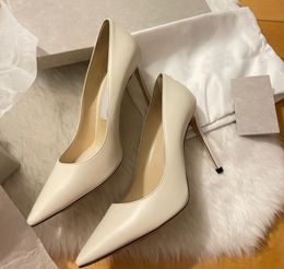 Women dress shoes high heel slip on romy 85mm leather pump pointy toe luxury london designer spring party wedding sexy pumps with box