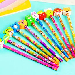 Party Favor 20Pcs 19CM Cute Cartoon With Eraser Pencil Kids Birthday Start Of School Boy Girl Gift Kindergarten Prize Pack