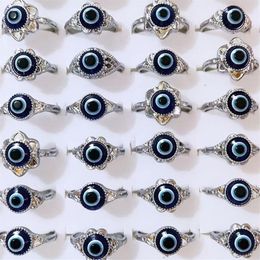 Bulk lots 50pcs Evil Devil's Eye Ring Hip hop Gothic Vintage Silver Alloy Rings Male Female Fashionable Party Jewelry2820