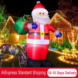 Decorative Objects Figurines 8 FT Christmas Inflatable Santa Claus Outdoor Decoration for Yard Weatherproof Vacation Holiday Party Decor for Garden Lawn 231012