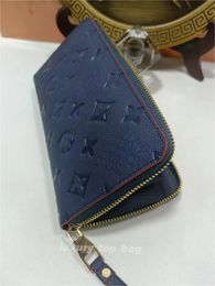 10A Fashion Bags ZIPPY high quality soft leather signature texture long zipper wallet coin card holder