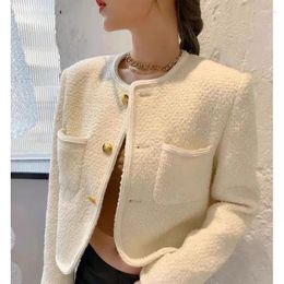 Women's Jackets 2023 Autumn And Winter Jacket Coat High-end Custom Metal Button Luxury Women Top