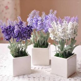 Decorative Flowers 2 Bunch Artificial Lavender Silk Bridal Wedding Bouquet For Party Home Decoration