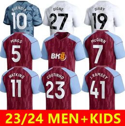 23 24 BUENDIA Soccer Jerseys Home Away 2023 2024 Football Shirt MINGS AsTOn VilLaS McGINN WATKINS BAILEY KAMARA DOUGLAS LUIZ Men Kids Kit