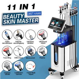 Salon use 11 IN 1 Hydra Dermabrasion Microdermabrasion Machine EMS RF Skin Rejuvenation Freckle Removal Oxygen Jet Peel Facial Beauty Equipment