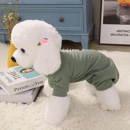 Dog Apparel Soft Pet Clothes Jumpsuit For Small Medium Dogs Breathable Solid Colour Cotton Puppy Chihuahua Supplies S-XL