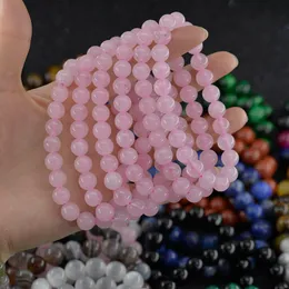 4mm 6mm 8mm10mm 12mm Natural stone Rose Quartz bracelet Gemstone Healing Power Energy Beads Elastic Stretch stone round Beads bracelet