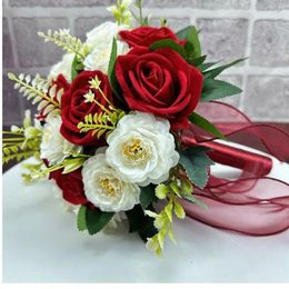 Decorative Flowers Korean Bride Wedding Hand-held Flower Nordic Artificial Rose Bouquet Pography Po Props