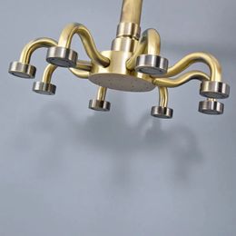 Bathroom Shower Heads Bathroom Accessory 8 Inch Antique Bronze Water Saving Eight Claw Shape Top Rain Shower Head Bathroom Fitting ash250 231013