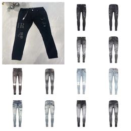 Designer new Jeans Men's skinny color pants Long hippy sticker embroidery slim denim Straight Street pants Wholesale men's pants 28-40