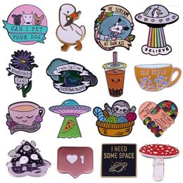 Brooches Tea Dos Funny Lapel Pins Women's Brooch Enamel Pin Badges On Backpack Cute Stylish Jewellery Fashion Accessories302p