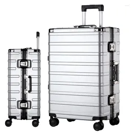 Suitcases Arrival Unisex 20" Waterproof Suitcase Men's Business Hand Carry Rolling Luggage 24" Silent Universal Wheel Handbag Trunk