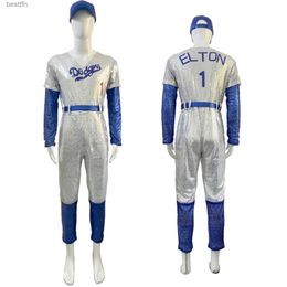 Theme Costume Movie Rocketman Cosplay Comes Sir Elton John Cos Uniform Tight Jumpsuits Halloween Carnival Party Outfit Christmas GiftL231013